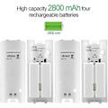 Pikkukuva 2 / 5: Valkoinen Wii-kaukosäätimen latausasema, 4-in-1 Wii-lataustelakka 4 kpl 2800 mAh:n ladattavilla akuilla Wii/Wii U -ohjaimelle - Musta