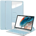 Miniatyrbilde 1 av 5: Kompatibel for Samsung Galaxy Tab A8 10.5 (2021) / (2022) Deksel Roterende Stativ Tablet Cover med Bluetooth-tastatur Azure