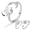 Miniatyrbillede 1 af 2: Måne Stjerne Angst Ring Finger Spinner Fidget Ringe Spinner Spiral Fidget Ringe Roterer Frit Anti Stress Legetøj Til Pige Kvinder B Anxiety Ring