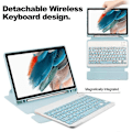 Miniatyrbilde 4 av 5: Kompatibel for Samsung Galaxy Tab A8 10.5 (2021) / (2022) Deksel Roterende Stativ Tablet Cover med Bluetooth-tastatur Azure