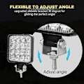 Miniatyrbilde 4 av 4: 2 stk Kvadratiske LED Arbeidslys, 4 Tommer Mini 48w 12v 24v LED Arbeidslampe, Flomlys Arbeidslys For Offroad Biler Lastebiler SUV 4x4 Traktor, Tåkelys