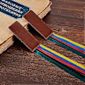 Miniatyrbilde 5 av 5: 3 stk Bibelbåndbokmerker Båndmarkører Kunstig lærbokmerke med fargerike bånd for bøker (Lyse fargerike dusker) 3 * 30 cm Brun