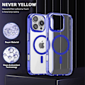 Miniatyrbild 2 av 5: Skal för iPhone 16 Pro Max Kompatibelt med MagSafe TPU+PC Transparent Telefonskydd Blue