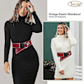 Pikkukuva 2 / 5: Vintage Rivet Naisten Muoti Leveä Vyötärö Joustava Stretch Vyö Mekkoon - Halloween Vyö C-Gray Fit Waist size 34-39Inch