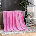 Miniatyrbillede 2 af 5: Stort Flanell Fleece Tæppe 100x150cm Polyester Blødt Behageligt Let Luksus Sengetæppe til Rose Red