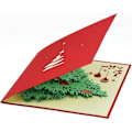 Miniatyrbild 3 av 5: 3D Pop-Up Julgran Hälsningskort, Laser Skurna Kort med Kuvert för Jul och Gott Nytt År (3D Julgran, Set om 1)
