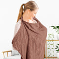 Miniatyrbild 5 av 5: Muslin-amningsöverdrag Andningsbart Bomullsöverdrag För Amning & Pumpning Med Styv Ring Camel
