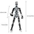 Miniatyrbillede 5 af 5: T13 Actionfigur, Titan 13 Actionfigur med 4 typer af våben og 3 typer af hænder, T13 3D-printet multi-leddet actionfigur[HK] Transparent Transparent