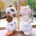 Miniatyrbilde 4 av 8: Kawaii Myk Plush Dyr Liten Katt Nøkkelring Veske Bil Pink