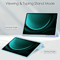 Pikkukuva 2 / 5: Kirkas suojakotelo Samsung Galaxy Tab S9 FE Plus -tabletille, kynäpaikka, kolmiosainen jalustakotelo Baby Blue