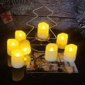 Miniatyrbilde 3 av 5: Ladesbare LED-telys med fjernkontroll, timer, varmt hvitt, flimrende, dimmbare, elektriske, flammefrie lys
