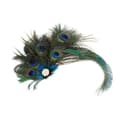 Påfågelfjäder Fascinator Clips Hårprydnad Flapper Hårklämmor Kentucky Gatsby Teaparty Bröllop Derby Performance för Kvinnor Grön