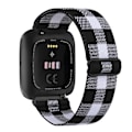 Miniatyrbillede 1 af 5: Elastisk Vævet Loop-Rem Til Fitbit Versa 3 2 Versa Lite Rem Justerbar Nylon Sport Urrem Til Fitbit Sense Rem Black White For Versa 2 Versa 1