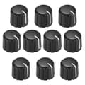 10 st Potentiometer Kontrollknappar för Elgitarr Volym Ton Knappar Svart D Typ 6mm