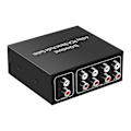 Miniatyrbillede 1 af 5: 4 Ports Bi-direktionel R L RCA Audio Switcher Box Audio Rotary Switch Plug and Play Audio Splitter