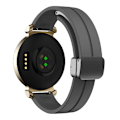 Miniatyrbild 1 av 5: Silikonarmband för Garmin Lily 2 med Magnetisk Vikbar Spänne Space Grey Black Buckle