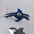 Miniatyrbild 3 av 4: Val, Unik Valhårsklo Klämma Mode Hår Fångst Spänne Hårkäftklämma, Elegant Cellulosaacetat Havsdjur