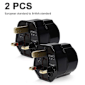 Miniatyrbilde 1 av 5: 2x Reiseadapter Plugg For England - Reiseplugg Strømadapter Eu Til Uk Stikkontakt - Reiseplugg Black