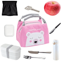Miniatyrbillede 8 af 8: Frokostpose til piger, Mini Isotherm Frokostpose, Køletaske Børn, Picnicpose Sød, Vandtæt Frokostpose, Sammenfoldelig Frokostpose til Arbejde Skole Picnic Pink