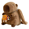 Miniatyrbild 1 av 5: Plysch väska ryggsäck formad som capybara, plyschryggsäck G