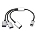 Pikkukuva 1 / 5: USB C - USB OTG -sovitin, Type C OTG -kaapeli, USB C -uros - 2/3 USB 2.0 -naaras One for three