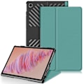 Miniatyrbilde 1 av 5: For Lenovo Tab Plus 11,5 tommers TB351FU etui med varmespredning, stativ og lærdeksel Blackish Green