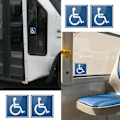 Pikkukuva 4 / 5: 6 kpl vammaiskortteja autoille, siniset vammaiskortit, autolle, bussiin, asuntovaunulle, pyörätuolille.