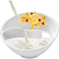 Miniatyrbillede 2 af 4: Skål Tør/Vådt Separation Korn Skål, En Person Morgenmad Servise Husholdningsplade til Suppe Ris Korn Pasta Salat 2stk white