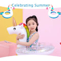 Miniatyrbild 6 av 6: Sommaruppblåsbar badring pool flyta, uppblåsbar pool flyta-söt glitter simring badleksaker för barn