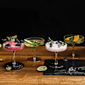 Miniatyrbilde 3 av 5: Glassbegre Festdrikke Kopp Gjenbrukbare Cocktailbegre Bar Vin Drikke 1/4 STK Multicolor