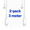 2-pack - Laddkabel Lightning iPhone 2-pack. 3 meter 2-pack. 3 meters