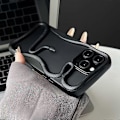 Pikkukuva 1 / 3: iPhone 16 Pro -puskurikotelo, 3D-käärmekuvioinen ontto TPU-puhelinkuori - Mattamusta Multicolor Matte Black