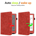 Miniatyrbillede 4 af 5: E-læseretui med kickstand til PocketBook Verse PB629, PU-læder tabletcover med automatisk vækning/dvale Red
