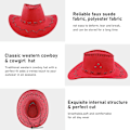 Miniatyrbilde 2 av 8: Cowboy Hat Suede Cowboy Hat Bred Brede Brede Western Cowboy Hat Autentisk Gunslinger Hat Filt Cowboy Hat for Menn Kvinner