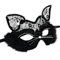 Miniatyrbild 3 av 3: Svart kattögonmask, lämplig för jul- och halloweenfester