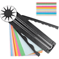 Pikkukuva 1 / 5: Paper Craft Edge Cutter, 12-in-1 pyörivä paperileikkuri, paperileikkuri askarteluun, monitoiminen leikkauskonepaperi aaltoviivoilla askarteluun black