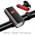 Miniatyrbillede 3 af 5: Cykelforlygte til natkørsel, USB-opladelig BMX-lygte, cykellampe Red
