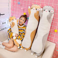 Miniatyrbild 2 av 5: 50-130cm Kawaii Lång Plushkatt Fylld Mjuk Kattleksak Soffa Ryggkudde Kudde Babyföljeslagare Dockor Flickors Födelsedagspresenter Orange 130cm
