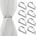 Miniatyrbillede 1 af 6: 8 stk. servietringe, sølv servietholder ring elegant sølv servietringe dekor metal servietringe til borddekoration Valentinsdag Thanksgiving Silver