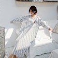 Pikkukuva 4 / 4: 6 Väriä Rento Kotiasu Naisten Pitkähihainen Puuvilla Yöpaita Löysä Pyjama Grey
