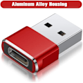 Miniatyrbild 5 av 7: USB till USB C-adapter 3-pack, Typ C hona till USB A hane laddningskabelkonverter för Apple iWatch 8 7 SE, MacBook, iPhone 12 13 14 15 Max Plus Pro, Airpods red