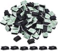 100 stk. selvklæbende kabelclips ledningsclips kabelstyring ledningsholder (13 x 10 mm, sort)