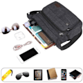 Miniatyrbild 6 av 7: Vattentät budväska axelväska 13 tum multi canvas crossbody väska för män casual lätt utomhus fiskeväska camping Black