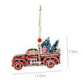 Miniatyrbild 5 av 5: 3 st juldekorationer Trärutig bil äldre julgransdekorationer Färgade julwoo