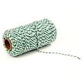 Miniatyrbild 1 av 5: 2mm 100m Bomullssträng Garn 2-trådig Flerfärgad Semester Dekorativ Randig Tråd För DIY Hantverk Present Bakning Inpackning Green-White