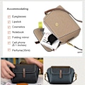 Miniatyrbild 4 av 5: Mjuk Läder Crossbody Väska, Axelväska för Kvinnor Crossbody Skalväska Khaki
