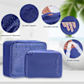 Miniatyrbillede 2 af 4: 8 stk. Rejseorganisatorposer, Bagagepakkeposer med Sko Opbevaringsposer, Mesh Makeupposer navy blue