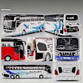Miniatyrbild 4 av 5: 1/50 Setra Lyxig Bussleksak Diecast Miniatyrmodell Drag tillbaka Ljud & Ljus Pedagogisk Samlingspresent För Pojkar Barn Airport
