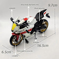 Pikkukuva 4 / 5: 1/12 Mittakaavan Yamaha YZF-R1M Moottoripyörämalli Leikkiauto Seosvalettu Simulaatiomallit Moottoripyörä Kokoelma Koriste Poikien Leikkikalut Lahjat Black