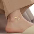 Pikkukuva 5 / 5: Kullatut nilkkakorut naisille Boho Beach Cubic Zirconia Gold Link Chain Jalkakoru Korut